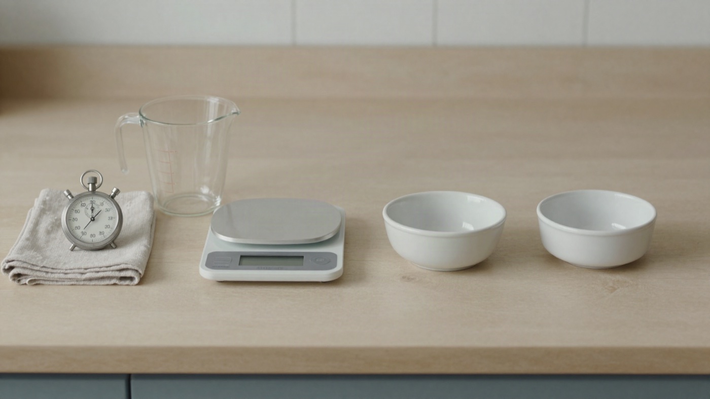 An editorial still life for how we test